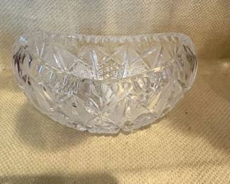 Cut Crystal Glass Boat Shaped Bowl