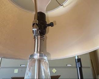 Clear Glass Bottle Table Lamp with Linen Shade third image
