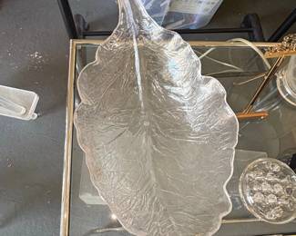 Orrefors Eden Glass Leaf Bowl