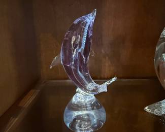 Crystal DArques Glass Dolphin Figurine