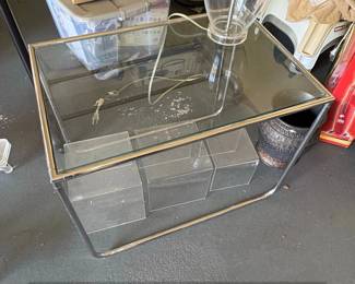 MidCentury Modern Chrome and Glass Display Table