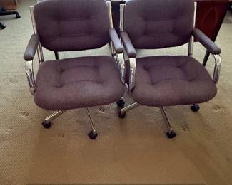Pair of Vintage Steelcase Swivel Armchairs