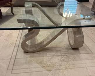 Modern Sculptural Glass Coffee Table second image
