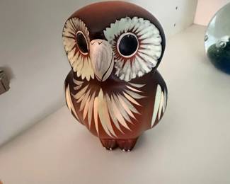 HandPainted Mexican Ceramic Owl Figurine