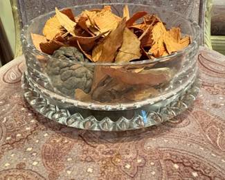 Vintage Krome Kraft Farber Brothers Amber Glass Bowl