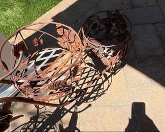 Metal Tricycle Plant Stand with Flower Accents third image