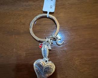 Brighton Lucky Clover Heart Key Fob Keychain