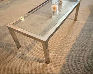 MidCentury Modern Chrome and Glass Coffee Table