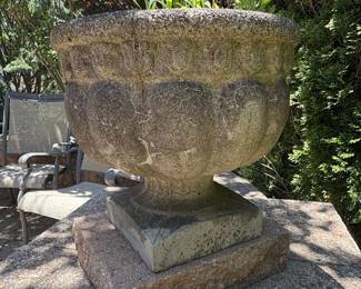 Weathered Cast Stone Urn Planter second image