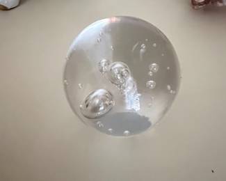 Glass Paperweight with Internal Bubbles