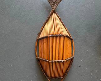 Fish Shaped Woven Bamboo Hanging Basket second image