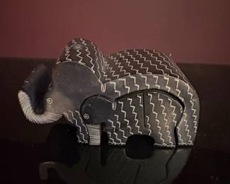 HandCarved Soapstone Elephant Puzzle Box  Kenya