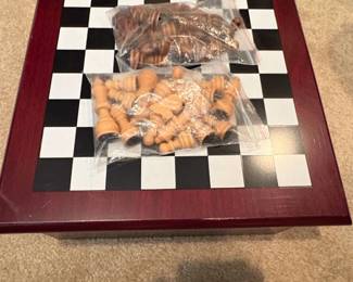 Wooden Chess Set with Folding Board