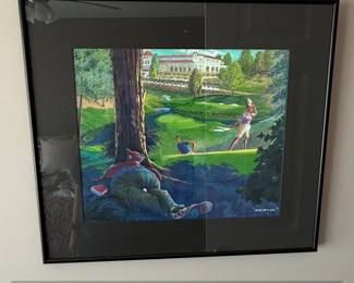 Golf Scene Heck of a Lie Signed Print by Jeff Leedy