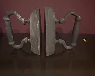 Antique Cast Iron Sad Iron Bookends