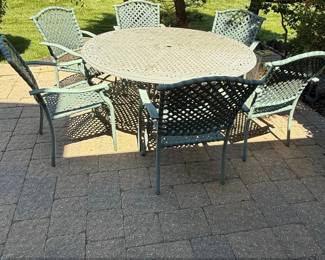 Brown Jordan Tamiami Cast Aluminum Patio Dining Set with Chairs