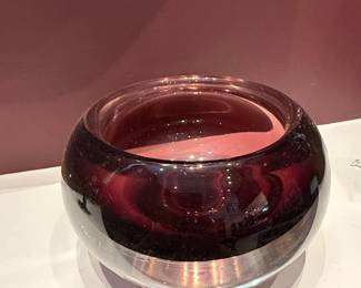 Art Glass Bowl with Etched Mark second image
