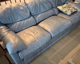 Gray Leather Three Seater Couch