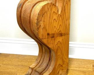 Vintage Large Cypress Wood Corbel