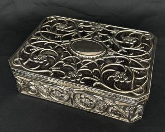 Vintage Godinger Jewelry Box with Red Velvet Interior