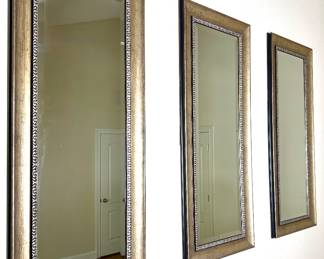Set of 3 Wall Hanging Beveled Glass Mirrors