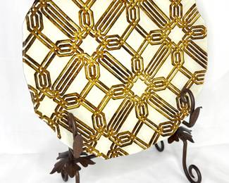Decorative Plate on Iron Stand