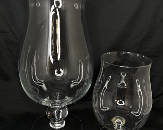 Vintage Hand Blown Glass Hurricane Vases