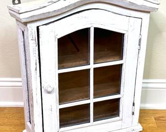 White Washed Curio Wall Cabinet