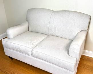 White Loveseat on Casters 1