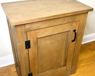 Rustic Side Table Cabinet with Black Hardware