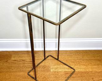 Gold Framed Glass Top End Table
