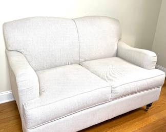 White Loveseat on Casters 2