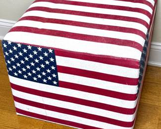 American Flag Cube Ottoman