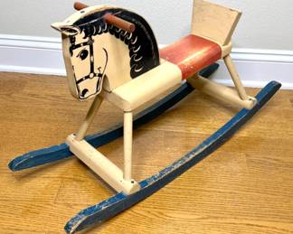 Child's Vintage Wooden Rocking Horse