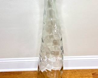 Tall Hammered Glass Asymmetric Floor Vase