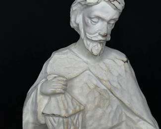 Holy Family White Washed Resin Figurine From Niche Modern Home
