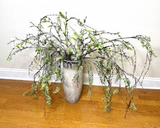 Decorative Floor Vase Planter with Faux Branches