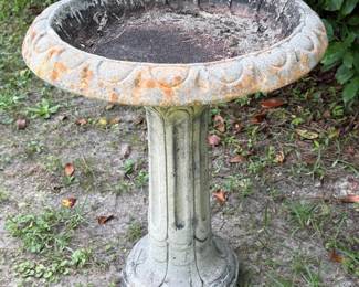 Vintage Cement Bird Bath