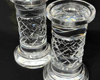 Lauren Ralph Lauren Leaded Crystal Tapered Candlestick Holders