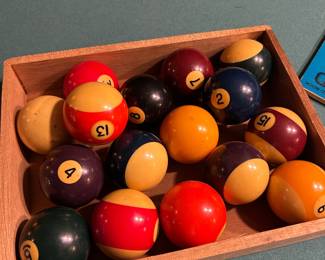 One of two sets of vintage balls