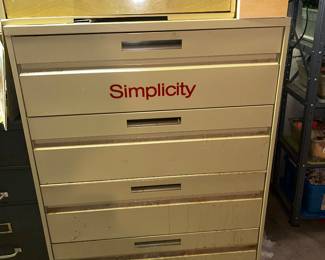 One of several metal storage cabinets
