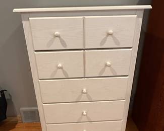 White tall chest of drawers