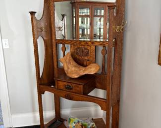 Antique hall tree/bench