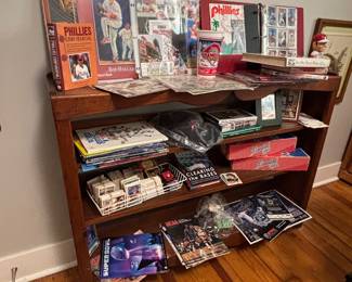Baseball memorabilia/Beautiful antique shelf