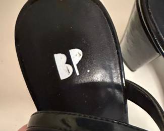 BP. Black Faux Leather Patent Block Heel Sandals second image