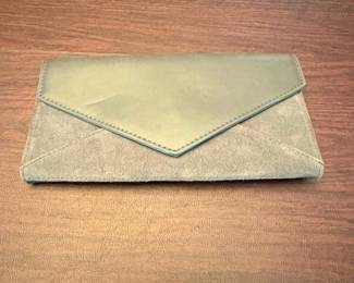 Cuyana Suede and Leather Envelope Clutch