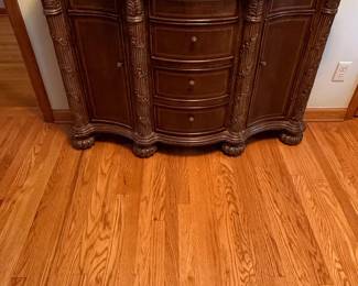 Ornate Carved Sideboard with Granite Top