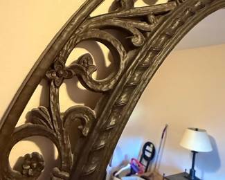 Howard Elliott Ornate Oval Wall Mirror second image