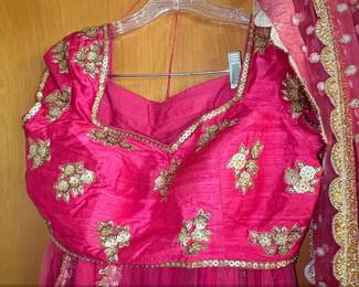 Marjaraa Pink Sequin Embroidered Lehenga Choli with Dupatta second image