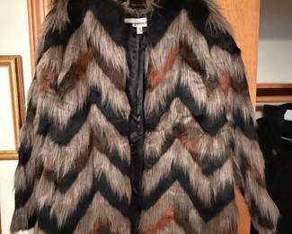 Amuse Society Faux Fur Chevron Jacket